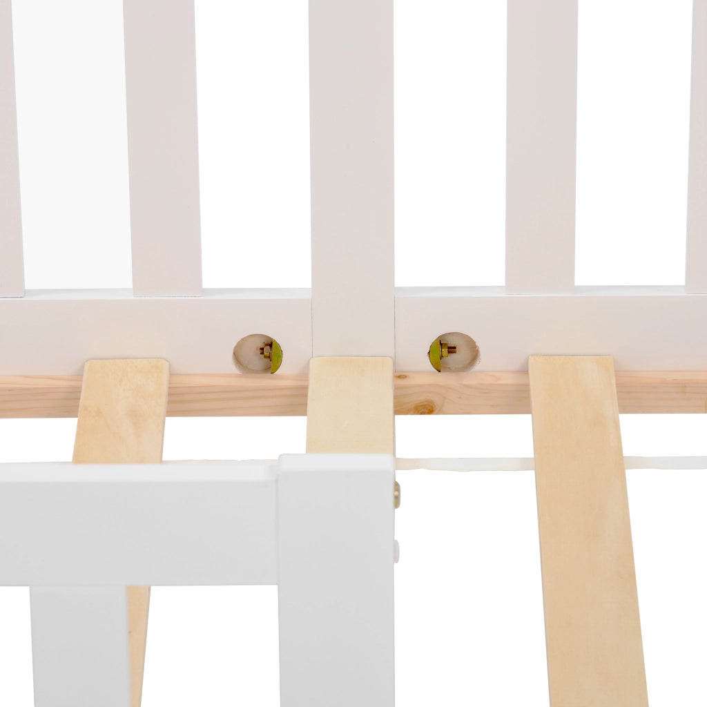 OKWISH Letto a Casetta 90×200 cm, Letto Singolo con Sponde di Sicurezza, Spazio Contenitore, senza Materasso, in Legno Massello, Bianco