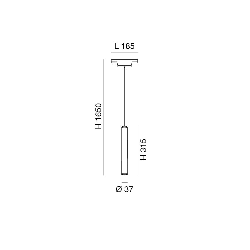 SOSPENSIONE NERA CILINDRICA PER SERIE ERMES LED 3000K 720LM 7,5W DIMMERABILE DALI