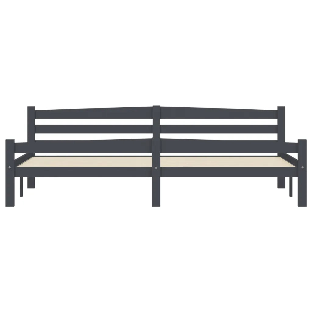 Giroletto senza Materasso Grigio Scuro 200x200 cm Legno Pino 322095