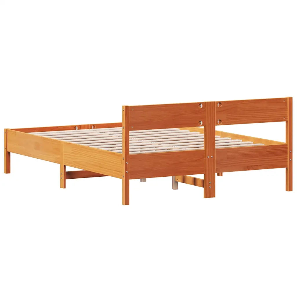 Letto senza Materasso Marrone Cera 150x200 cm in Legno di Pino