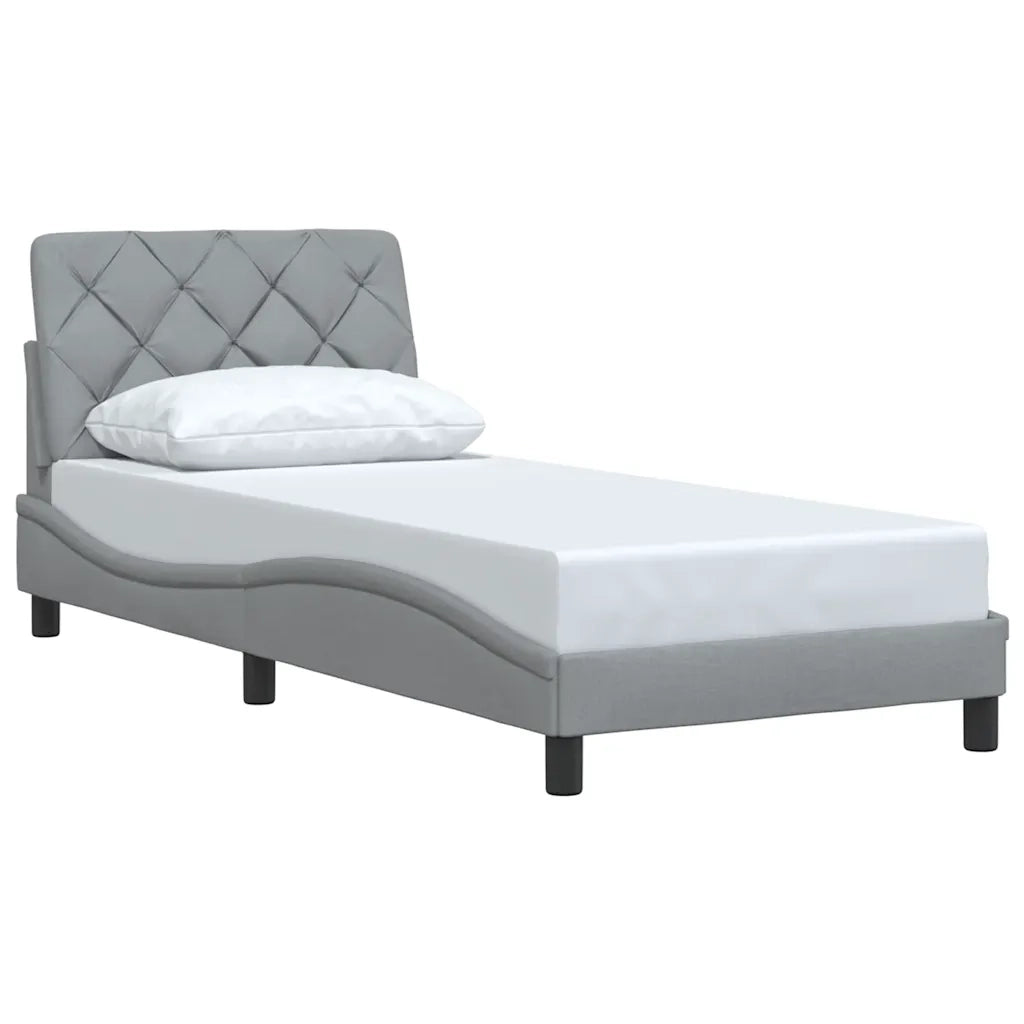 Giroletto senza Materasso Grigio Chiaro 80x200 cm Tessuto