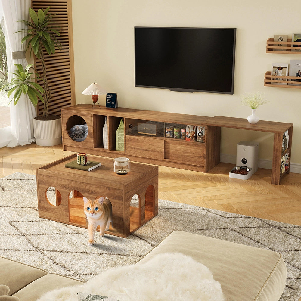 Mobile TV girevole - Xylo - 180(+80)x40x50 cm per animali