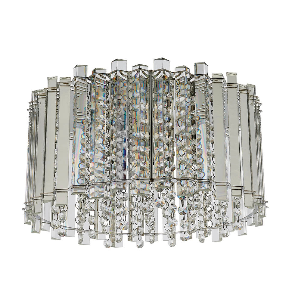 Plafoniera glamour rotonda cristallo gocce Hanna Endon 4xG9