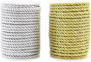 Set di Corda Decorativa 6mm in Nylon - 5 pezzi - Corda per Artigianato - Finitura Luccicante - Materiale Duraturo