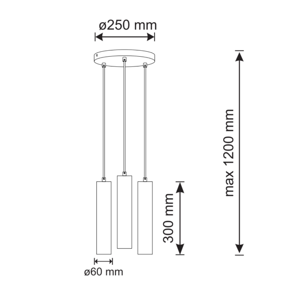 Lampada a sospensione Polux Napoli oro 3xGU10 Ø25cm