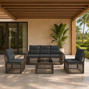 Set Divano da Giardino 6 pz Grigio e Grigio Scuro polyrattan 3435377