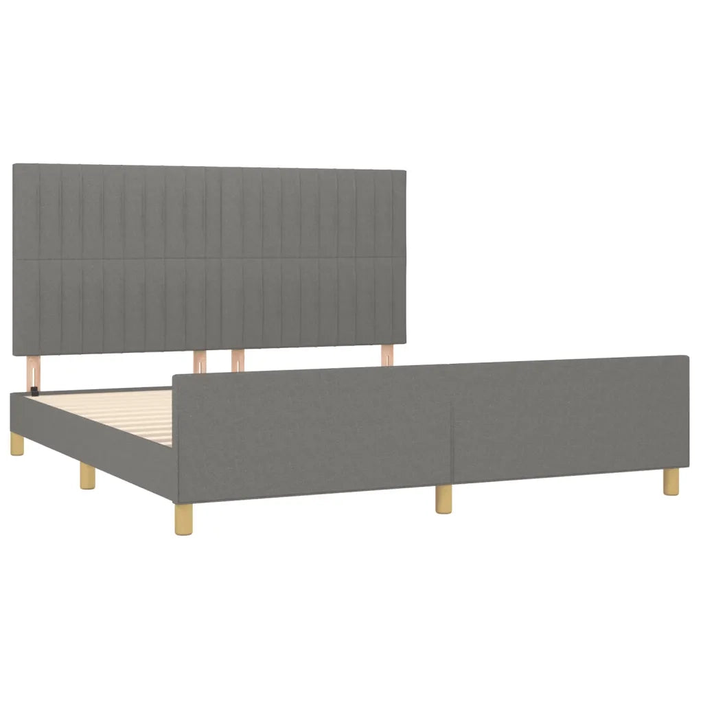 Giroletto con Testiera Grigio Scuro 180x200 cm in Tessuto cod mxl 60001