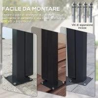 Tenda Laterale Retrattile 400x160 cm con Maniglia, in Metallo, Alluminio e Poliestere, Grigio Chiaro