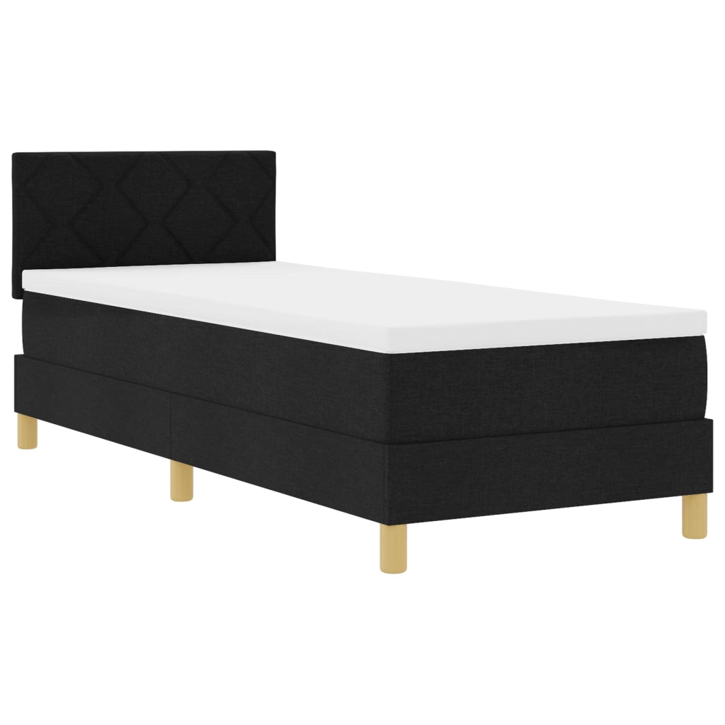Letto con Box Spring e Materasso Nero 80x200 cm Tessuto