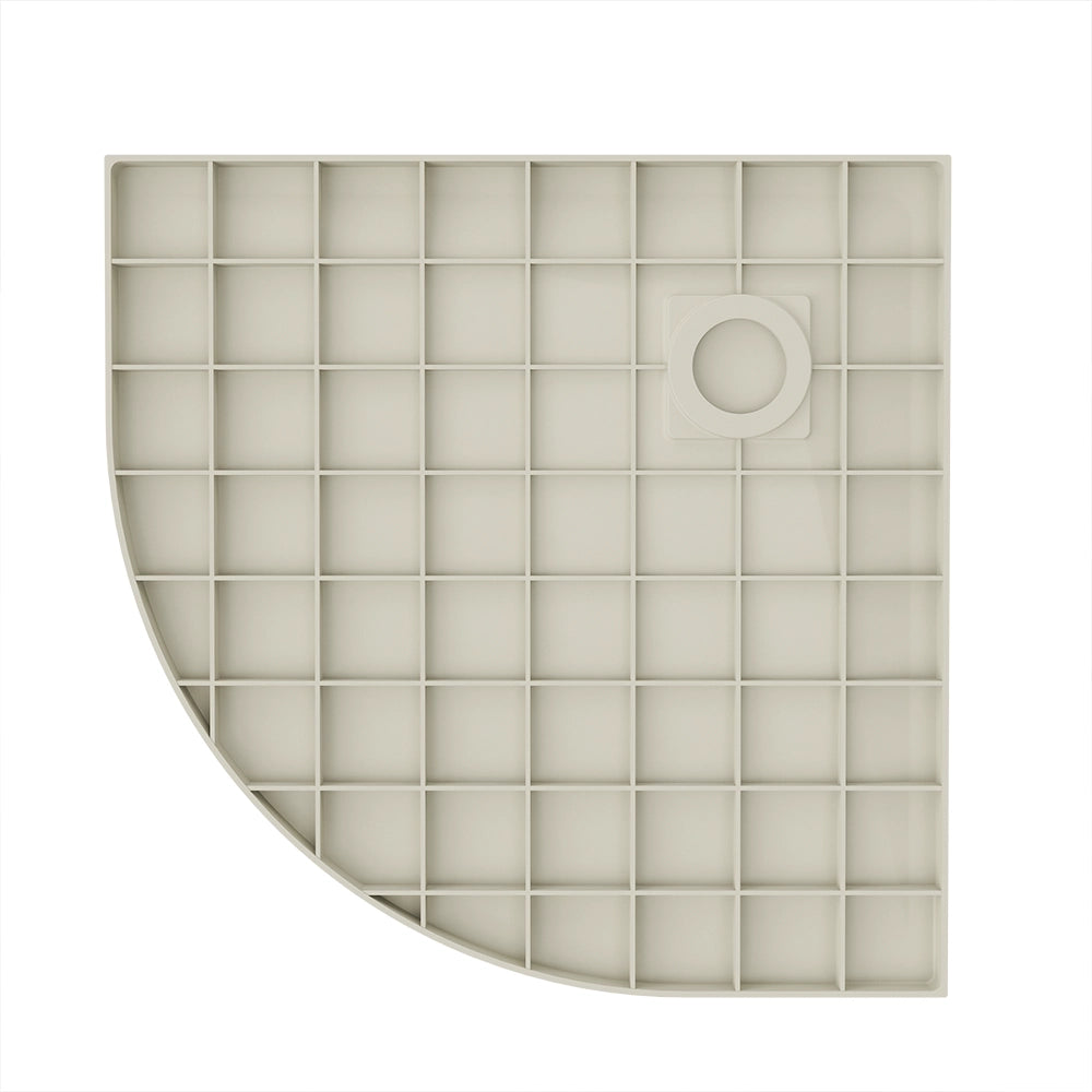 Piatto doccia 80x80 cm semicircolare colore avorio effetto pietra | Samos