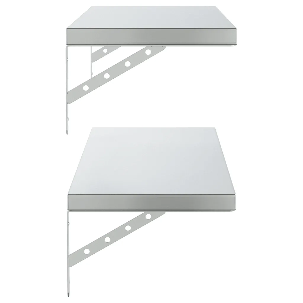 Mensole a Muro 2 pz 100x30 cm Argento in Acciaio Inossidabile 3214503