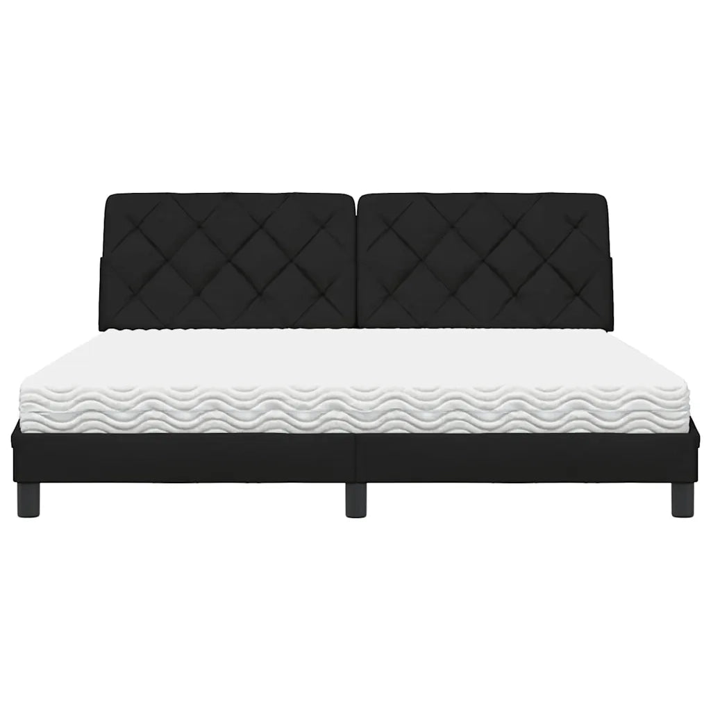 Letto con Materasso Nero 180x200 cm in Tessuto 3310757