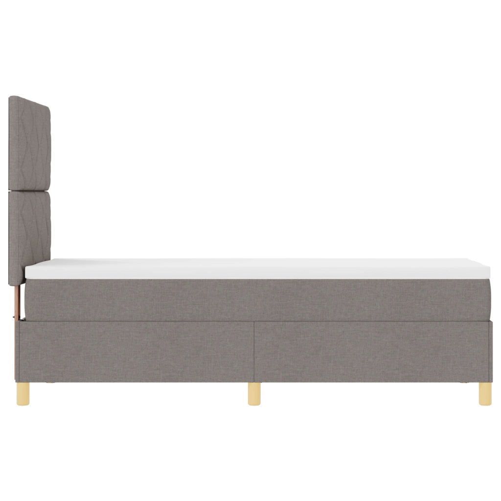 Letto con Rete e Materasso Tortora 80x200 cm Tessuto