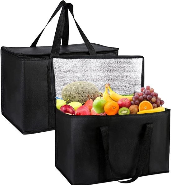 Due grandi contenitori refrigeranti: 70 litri di box frigorifera per la spesa con isolamento pieghevole, impermeabile e trasportabile per escursioni, picnic, campeggio, passeggiate, spiaggia