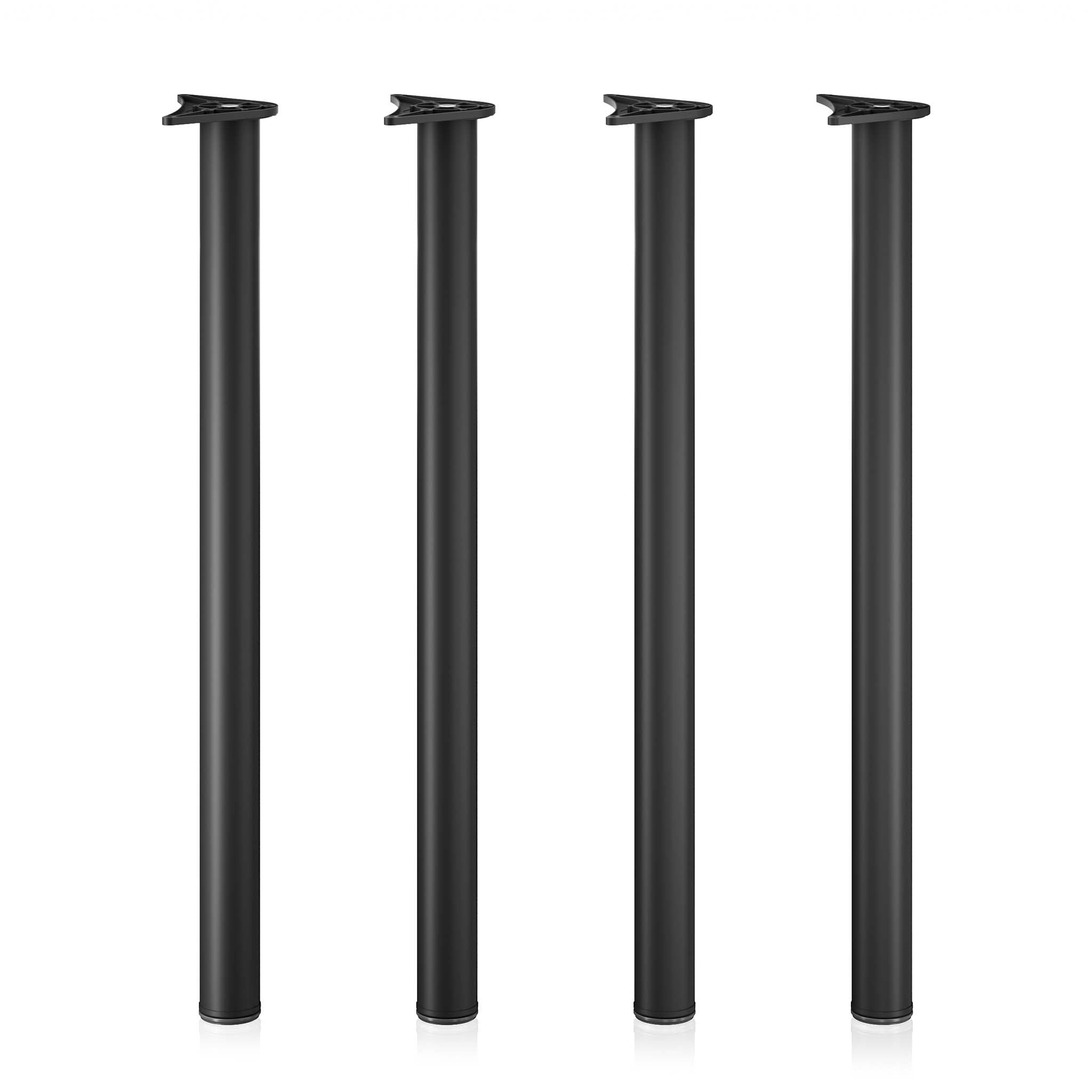Set 4 gambe tavolo regolabili in acciaio inox nero Ø 60mm 870mm