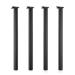Set 4 gambe tavolo regolabili in acciaio inox nero Ø 60mm 870mm