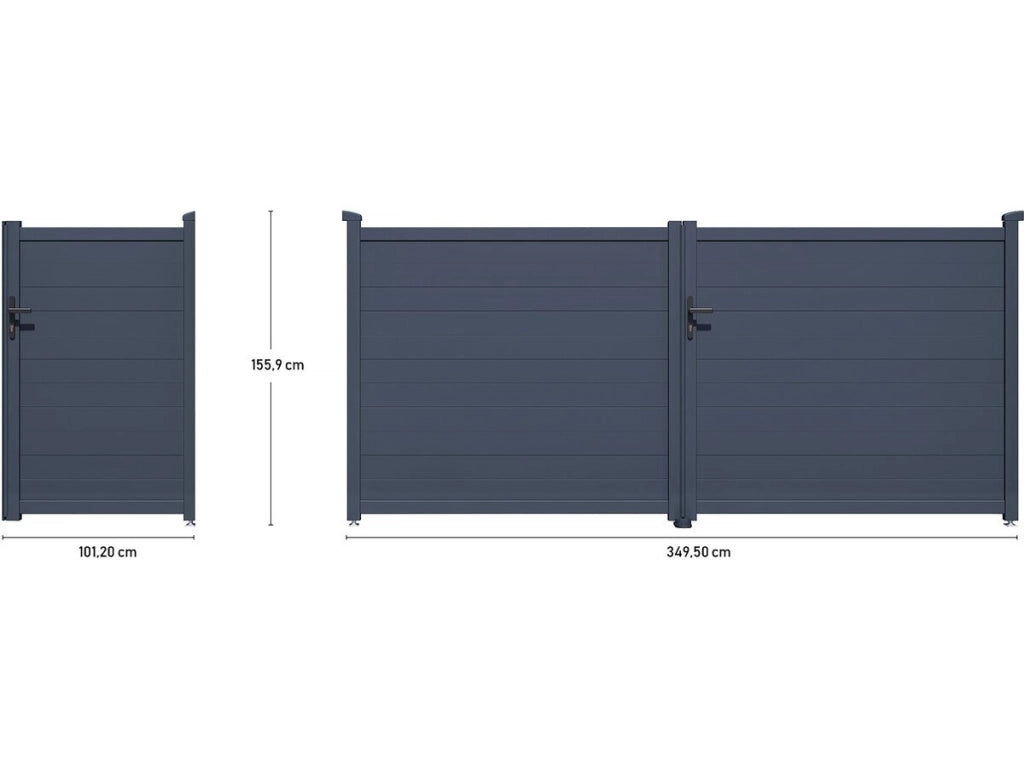 Pacchetto cancello + wicket "Marc" – Grigio