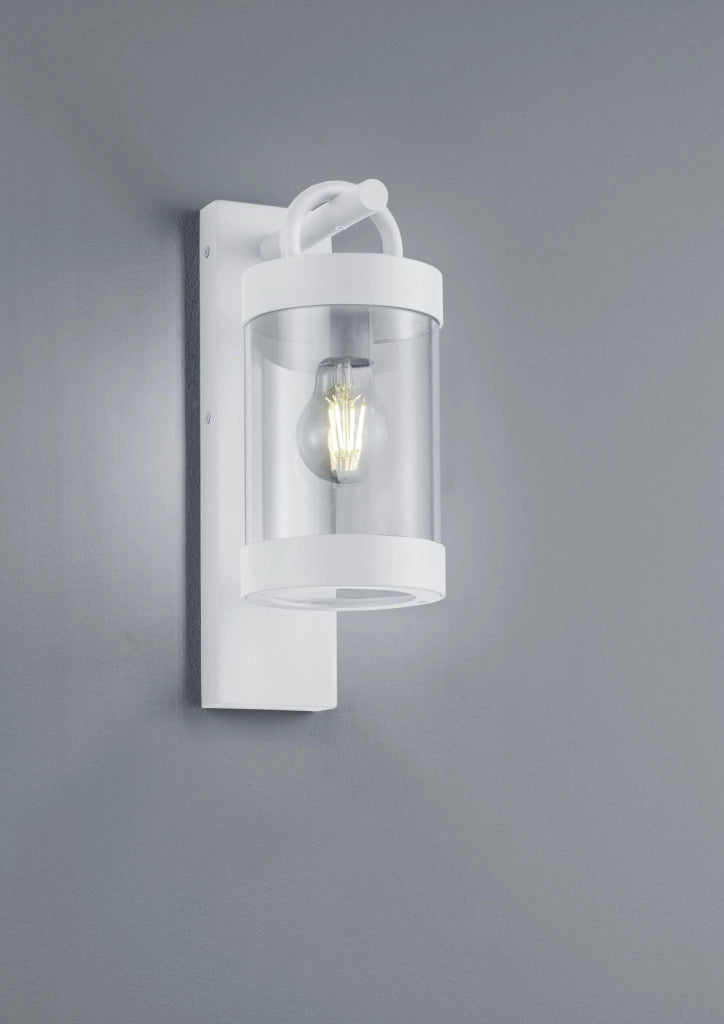 SAMBESI APPLIQUE DA ESTERNO LANTERNA CON SENSORE CREPUSCOLARE METALLO BIANCO H. 33CM 1 LUCE ATTACCO E27