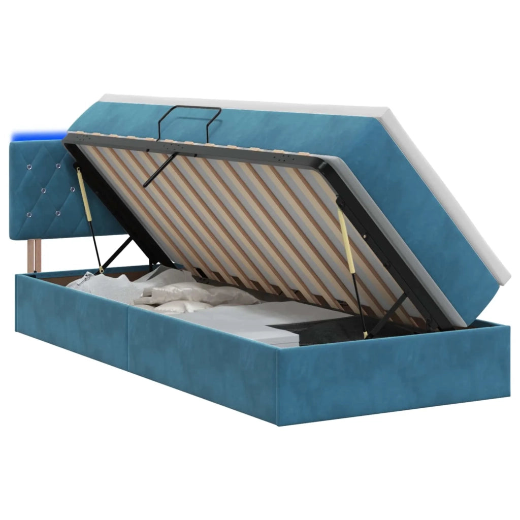 Letto con contenitore LED e materasso Blu Scuro 90 x 190 cm 3459160