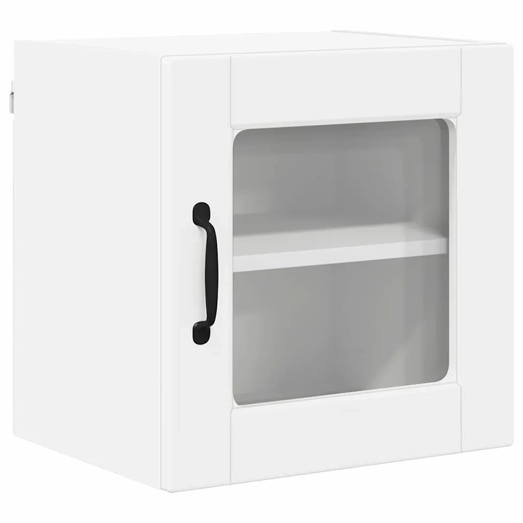 Pensile da cucina | Mobile in vetro da parete PORTO 2 pz Bianco 40 x 31 x 40 cm