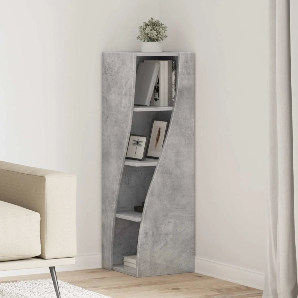 Mobile angolare 32x32x102cm Legno ingegnerizzato Grigio cemento 889858