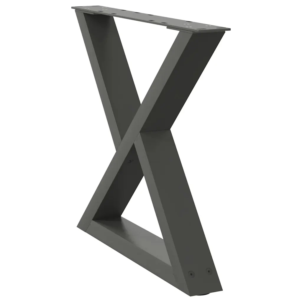 Gambe per tavolino 2 pz Antracite 50x(42-43,3) cm Acciaio 4012706