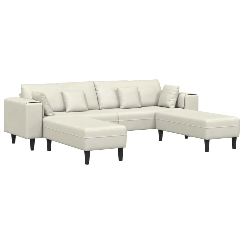 Divano 3 pcs Crema 250 x 188 x 76 cm Velluto 3335179