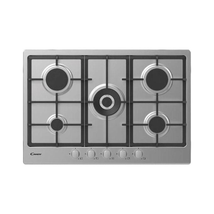 Candy CHG74WX piano cottura Acciaio inossidabile Da incasso 75 cm Gas 5 Fornello(i)