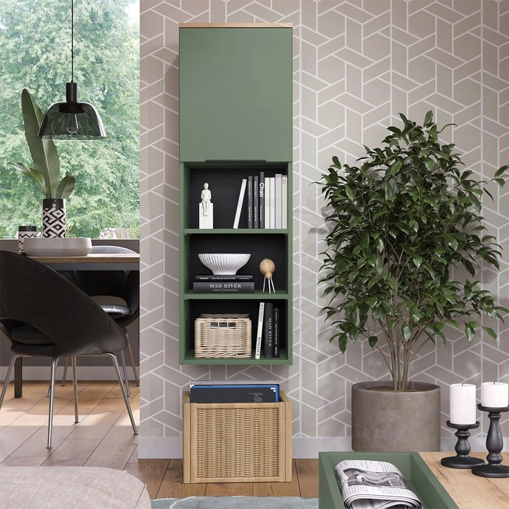 Armadio universale Wido, Verde, 40.2 x 120 cm con una porta, adatto per la conservazione di oggetti domestici