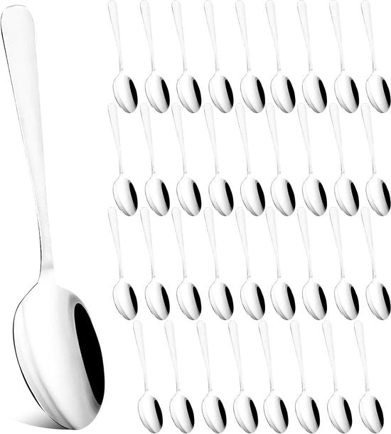 Set di 36 cucchiai in acciaio inossidabile da 168 cm - resistente alla lavastoviglie - lucido a specchio - per famiglie e ristoranti.