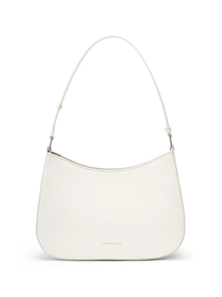 Borsa a tracolla da donna in vera pelle, colore bianco.