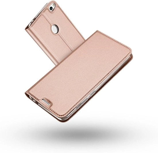 Portafoglio in pelle PU per Huawei P8 Lite 2017 - Copertura pieghevole protettiva (rosa oro) con chiusura magnetica