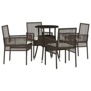 Set da Pranzo per Giardino 5 pz | Set Salotto da Giardino Marrone polyrattan