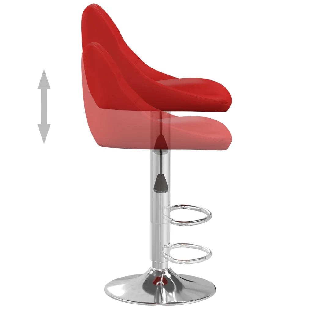 Sgabelli da Bar 2 pz Rosso Vino in Similpelle 335185