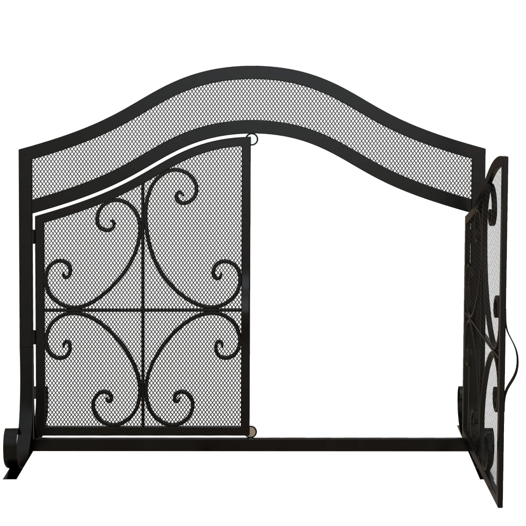 Griglia di protezione per camino ¨C zephmum ¨C nero 105x40x80.5 cm