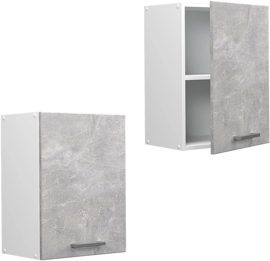 Pensile da cucina R-Line, Calcestruzzo, 45 cm, per la libera combinazione all'interno di sistemi cucina modulari