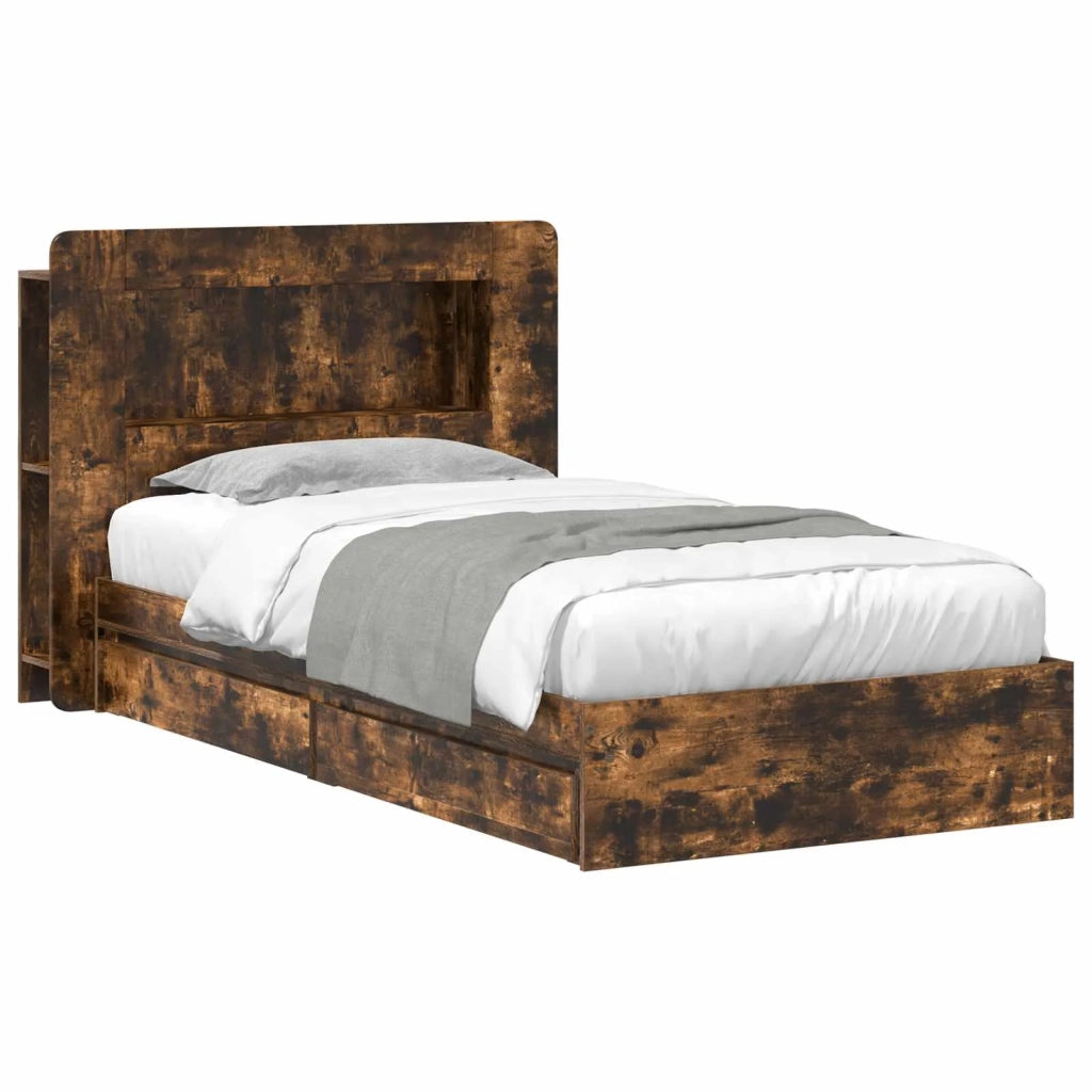 Telaio del letto con storage Rovere Fumo 90 x 190 cm