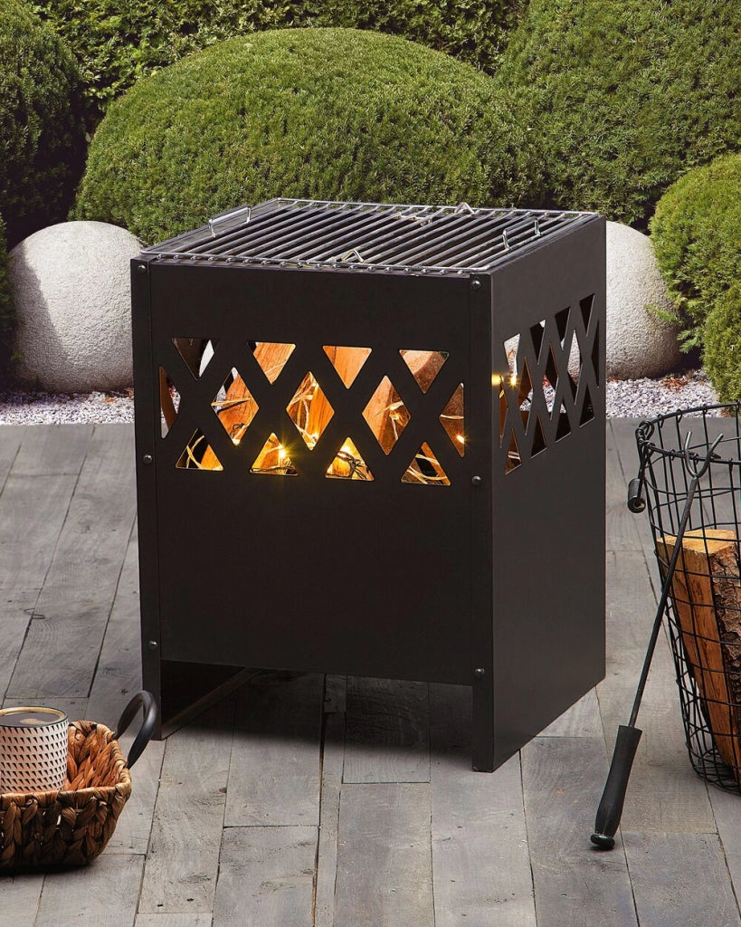 Riscaldatore per braciere quadrato in acciaio Nero da giardino esterno design moderno