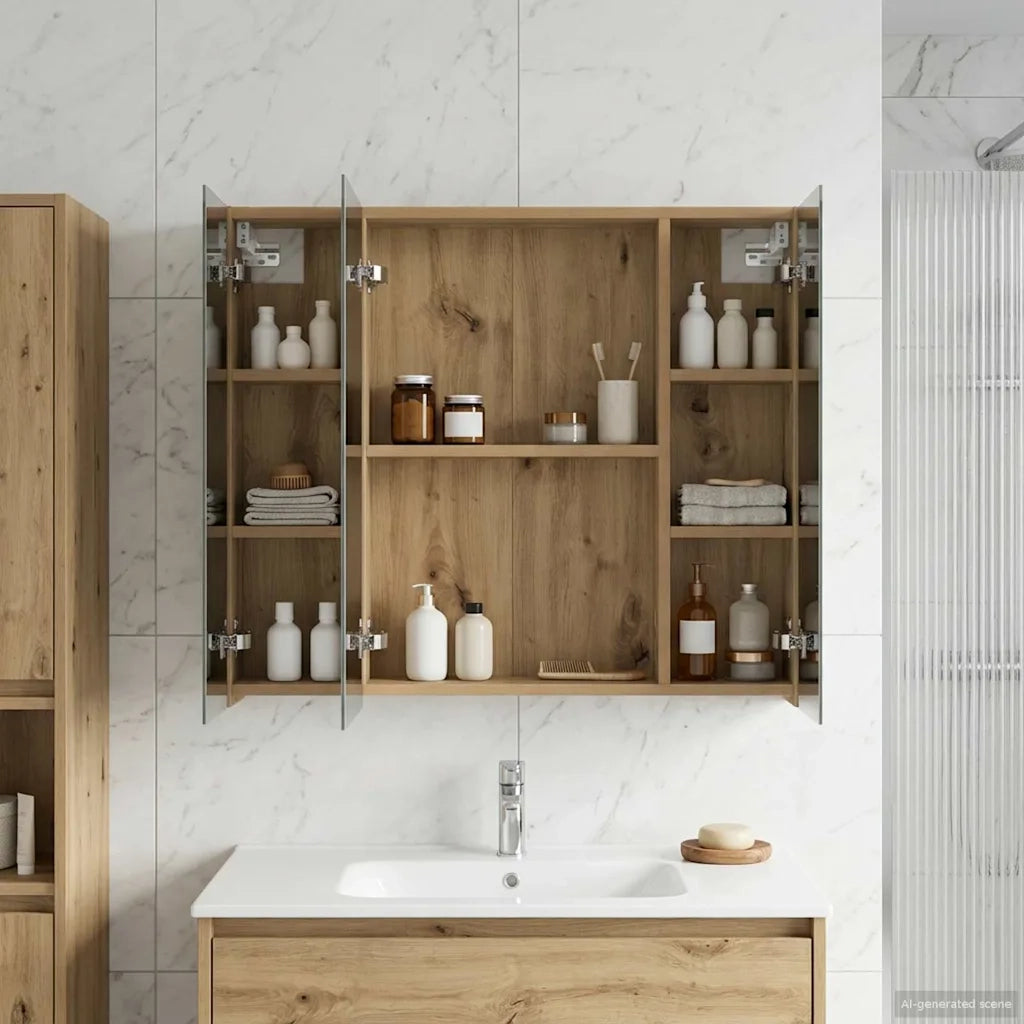 Mobiletto per specchio da bagno con porta Rovere Artigianale 889110