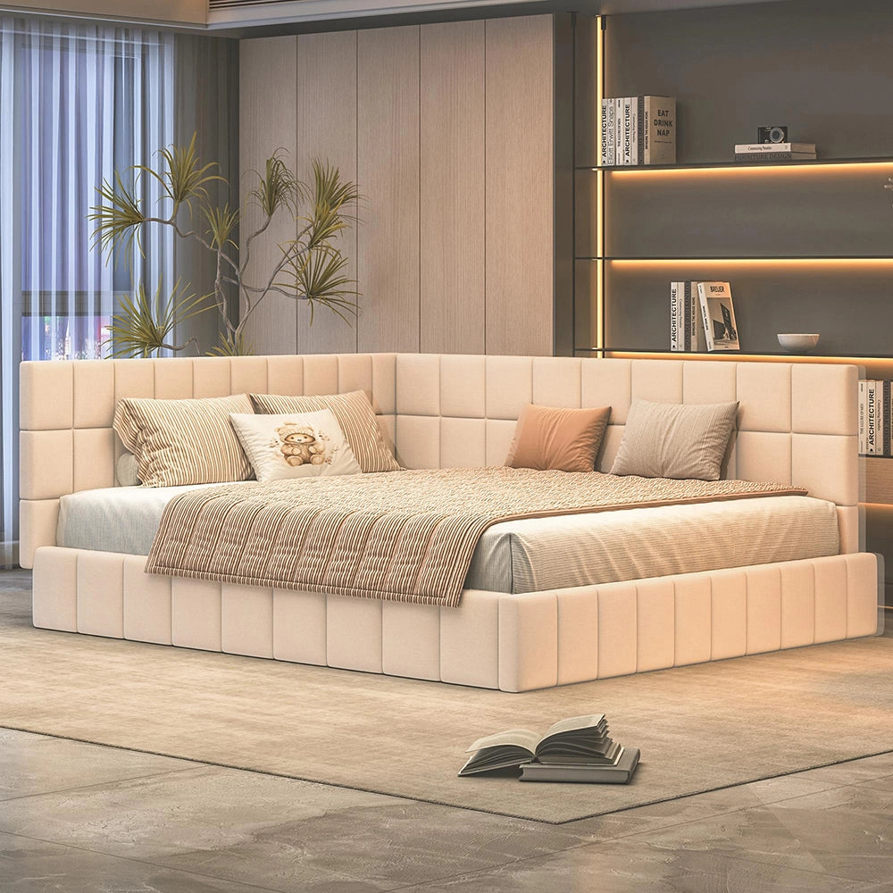 Divano letto - Xylo - 160x200 cm velluto morbido beige