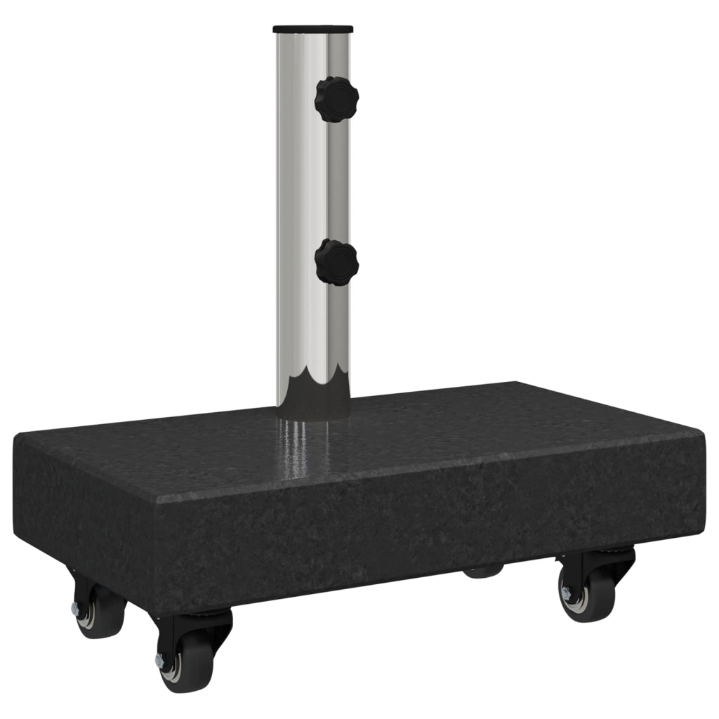Base Ombrellone con Ruote per Pali Ã˜38/48mm Nera Granito 25 kg Rettangolare