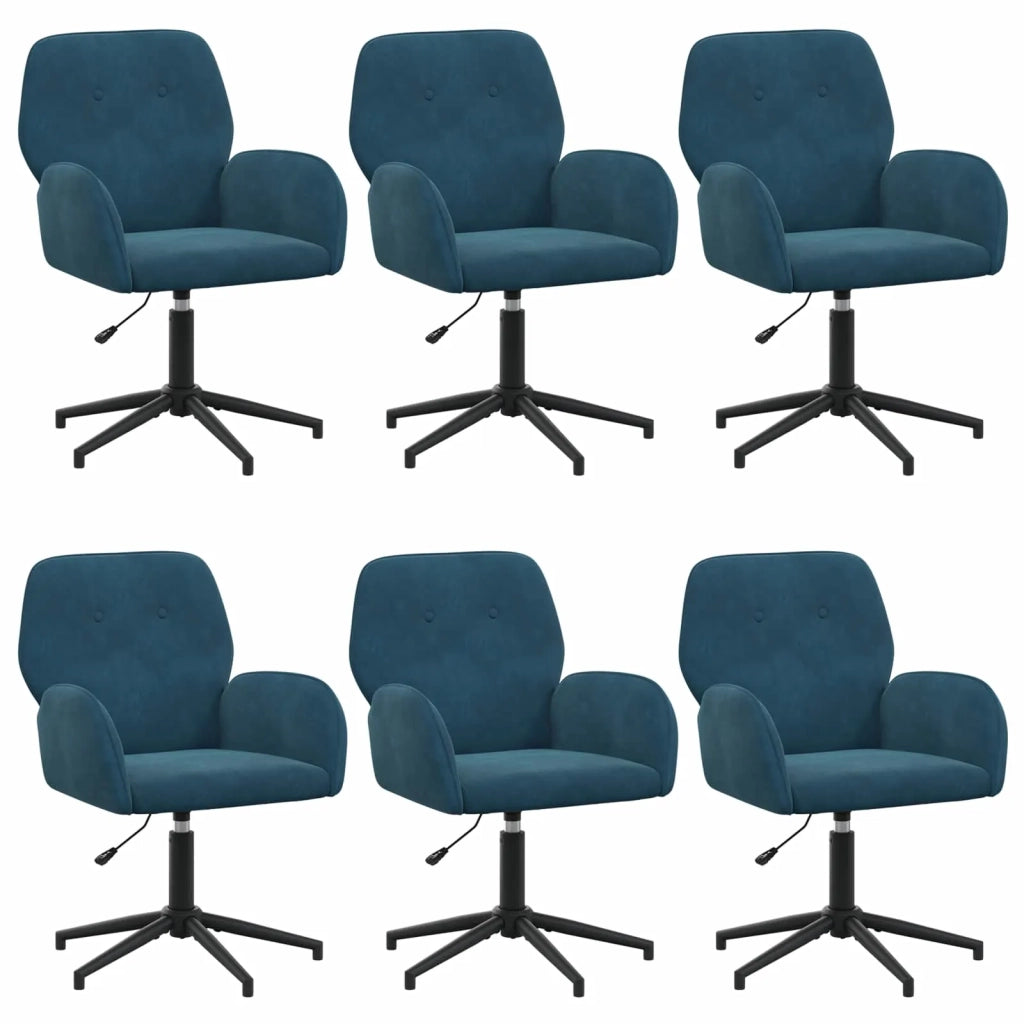 Sedie da scrivania girevoli 6 pz 54 x 55 x 90 cm Blu 3428346