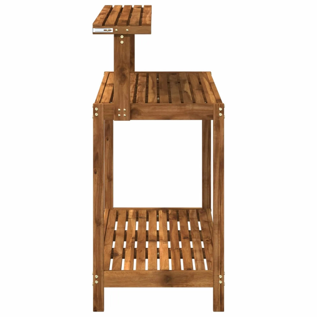 Banco da Giardinaggio Esterno 111,5 x 48,5 x 107 cm Naturale 903086