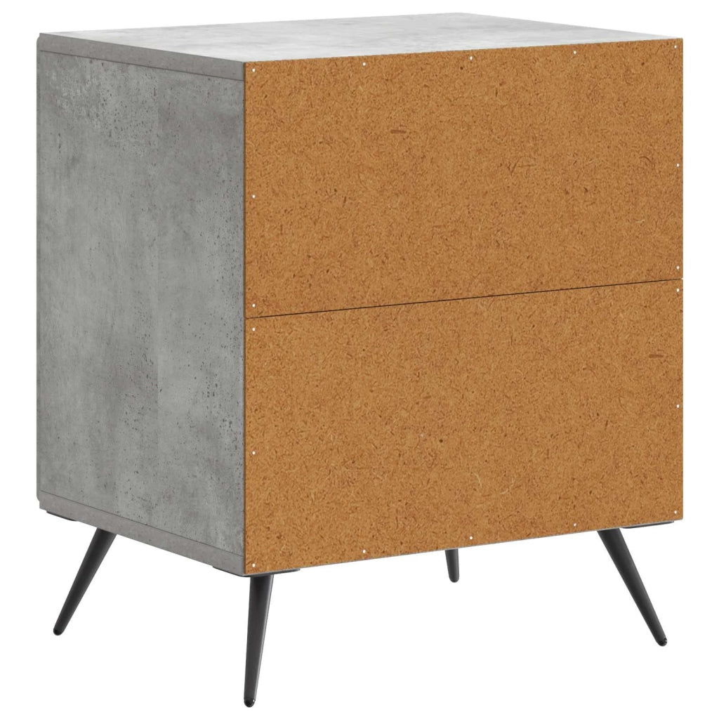 Armadio da Notte 2 pcs Grigio Cemento 43 x 34,5 x 50 cm