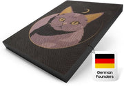 Placca per gatti a design premium: 5 strati di cartone ondulato per maggiore durata (NUOVO) - Autoadesivo. Ideale per angoli, mobili o pareti. 40 cm x 30 cm.