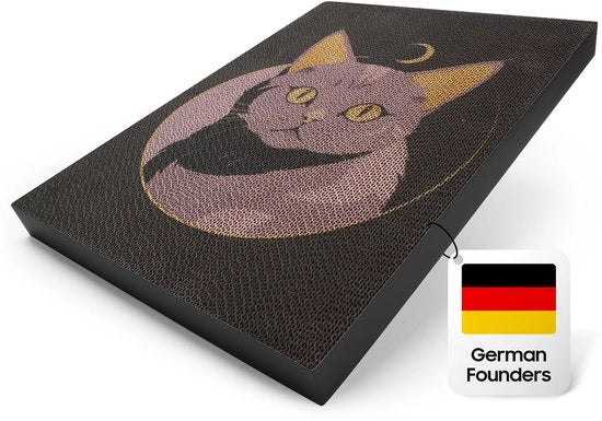 Placca per gatti a design premium: 5 strati di cartone ondulato per maggiore durata (NUOVO) - Autoadesivo. Ideale per angoli, mobili o pareti. 40 cm x 30 cm.