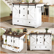 Carrello da Cucina con Piano Pieghevole ¨C MINIMAL ¨C 3 Cassetti, Ante, Rotelle
