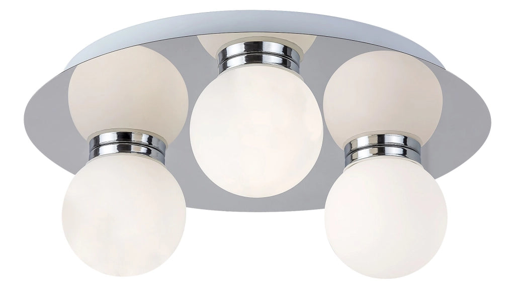 Plafoniera bagno Rabalux Becca sfere bianche 3xG9 cromo