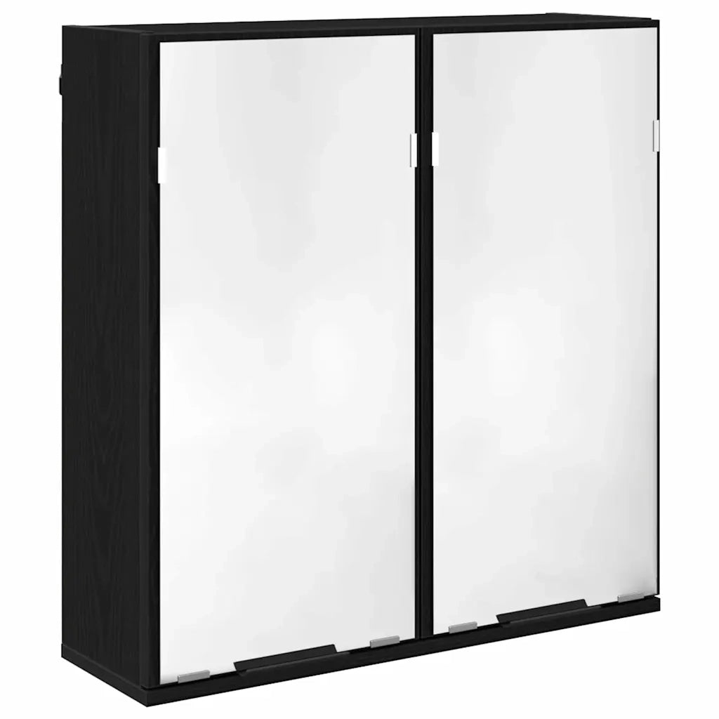 Set di Armadi da Bagno 2 pcs Rovere Nero Legno multistrato