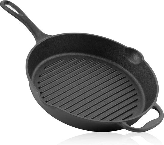 Piastra di cottura in ghisa - Ideale per grigliare e forno - 1 pezzo - 29 cm - Ghisa